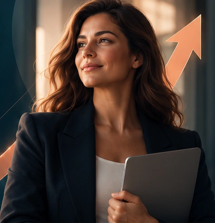 Profissional em um ambiente de trabalho, imagem da identidade visual aprovada